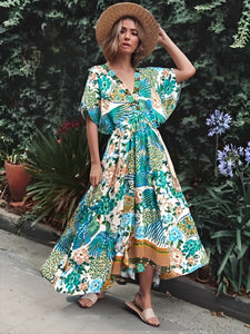 Boho Maxi Dresses, Bohemian Dress, Peacock Floral