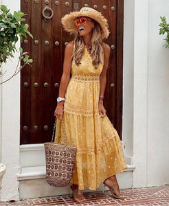 Solid Lace,Bohemian Maxi Dress ,Boho Sundress