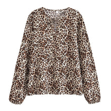 Load image into Gallery viewer, Leopard Print ,Bohemian Blouse Shirts ,Boho Shirt
