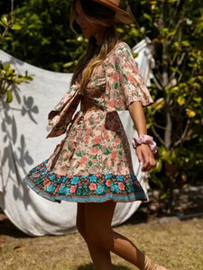 Mini Dress, Boho Dress,Floral Print