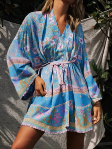 Bohemian Kimono,Boho Bikini Cover-ups,Beauty Floral