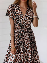 Load image into Gallery viewer, Leopard Print, Beach Mini Dress ,Boho Dresses
