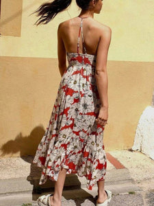 Floral Print,Vintage Sundress,Boho Maxi Dress