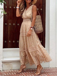 Solid Lace,Bohemian Maxi Dress ,Boho Sundress