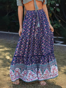 Boho Skirt, Maxi Skirt, Bohemian Wild Flower