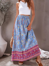 Load image into Gallery viewer, Blue Floral Print ,Bohemian Skirt，Boho Maxi Skirt
