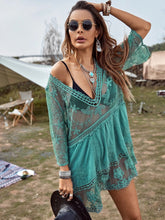 Load image into Gallery viewer, Lace Embroidery Mini Dress,Boho Dress,Bikini Cover-ups
