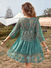 Load image into Gallery viewer, Lace Embroidery Mini Dress,Boho Dress,Bikini Cover-ups
