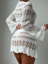 Load image into Gallery viewer, Beach Mini dress ,Knitted Hollow Out , Bikini Cover-ups
