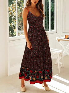 Strapless Bohemian Maxi Dress,Vacation Beach Boho Dress