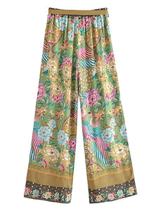 Peacock Floral Print ,Bohemian Pant , Rayon Boho Pants