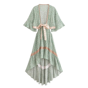 Sexy Beach Dress,  High-Low Boho Maxi Dress