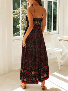 Strapless Bohemian Maxi Dress,Vacation Beach Boho Dress