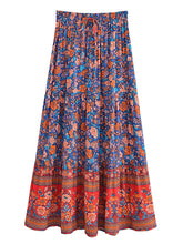 Load image into Gallery viewer, Multi Floral Printed, Beach Bohemian Pleated ,Maxi Skirts
