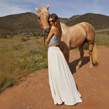 Load image into Gallery viewer, Single Breasted  Beach Bohemian Maxi Skirt, Split Boho Skirt
