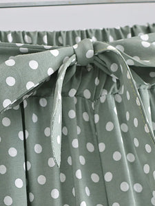 Green Polka Dot ,2 Pieces Suits ,Boho Sets