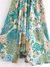 Load image into Gallery viewer, Boho Maxi Dresses, Bohemian Dress, Peacock Floral
