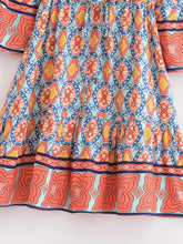 Load image into Gallery viewer, Geometry Print ,Bohemian Mini Dress,Boho Dress
