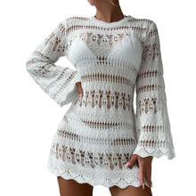 Load image into Gallery viewer, Beach Mini dress ,Knitted Hollow Out , Bikini Cover-ups
