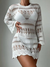 Load image into Gallery viewer, Beach Mini dress ,Knitted Hollow Out , Bikini Cover-ups
