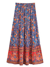 Load image into Gallery viewer, Multi Floral Printed, Beach Bohemian Pleated ,Maxi Skirts
