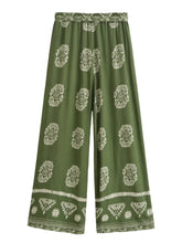 Load image into Gallery viewer, Green Floral,Bohemian Wide Leg Pants, Boho Pants
