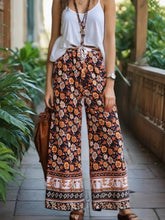 Load image into Gallery viewer, Black Floral Print ,Bohemian Pant , Rayon Boho Pants
