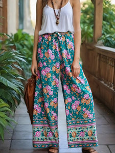 Bohemian Wide Leg Pants ,Loose Boho Pants