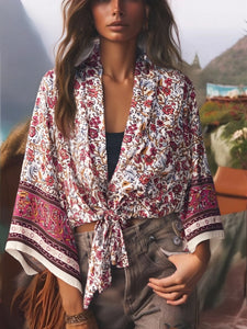 Boho Kimono ,Short Robe ,Bikini Cover Ups