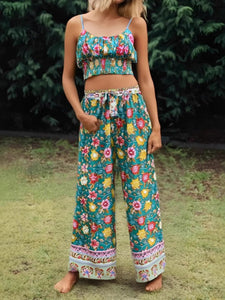 Floral Two Piece Suits,Bohemian 2 Pieces Outfits,Boho Sets