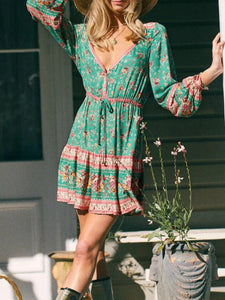 Mini Dress, Boho Sundress,Floral print