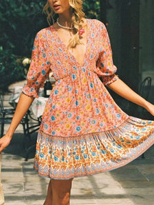 Mini Dress, Boho Sundress,Floral print