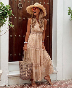 Solid Lace,Bohemian Maxi Dress ,Boho Sundress