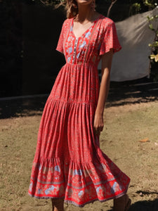 Floral Print , Bohemian Maxi Dress,Boho Sundress