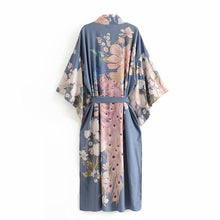 Load image into Gallery viewer, Boho Robe, Kimono Robe,Peacock Flower
