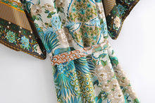 Load image into Gallery viewer, Boho Kimono,Bikini Cover-ups,Peacock Print
