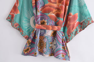 Star And Moon  ,Bohemian  kimono, Boho Cover-ups
