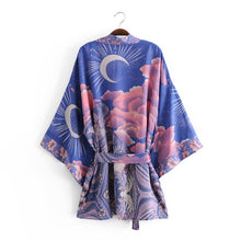 Load image into Gallery viewer, Star And Moon ,Bohemian kimono, Boho Cover-ups
