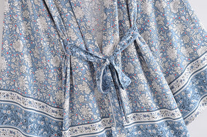 Floral print ,Bohemian Cover-ups ,Boho short robe Kimono