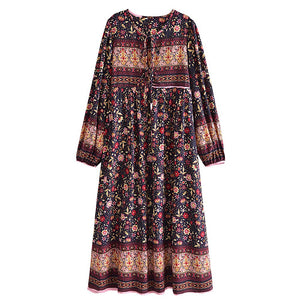 Multi Floral Print,Bohemian Maxi Dress Robe,Boho Dresses