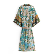 Load image into Gallery viewer, Boho Kimono,Bikini Cover-ups,Peacock Print
