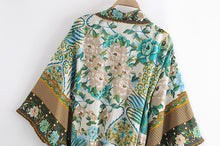 Load image into Gallery viewer, Boho Kimono,Bikini Cover-ups,Peacock Print
