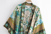 Load image into Gallery viewer, Boho Kimono,Bikini Cover-ups,Peacock Print
