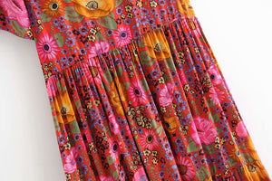 Floral print,Bohemian Maxi sundress,Boho dress