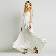 Load image into Gallery viewer, Backless Bohemian Maxi Dress, Boho Strapless Dress
