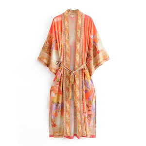 Boho Robe, Kimono Robe,Floral print