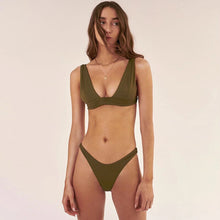 Load image into Gallery viewer, Solid High Waist， Bikini Swimsuit ， Swim Beachwear
