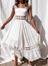 Load image into Gallery viewer, White hollow Out,Bohemian Dress,Boho Maxi Sundress
