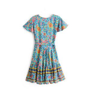 Wrap Mini Dress, Boho Sundress,Floral Print