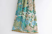 Load image into Gallery viewer, Boho Kimono,Bikini Cover-ups,Peacock Print
